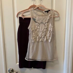 WHBM top XS and Antonio Melani skirt size 2 set